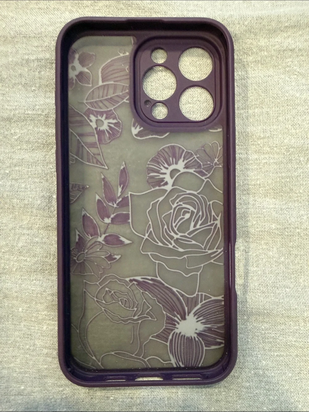 Purple Floral iPhone Case - Stylish Protective Cover iPhone 16 Pro Max